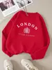 Impressão Brasão de Armas de Londres Reino Unido Pulôver Feminino Suave Sweatshirts Hip Hop Soltas Casuais Roupas Femininas Outono Ovelha