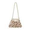 Bolsa de Malla con Cuentas de Estilo Étnico para Vacaciones de Verano 2026 para Mujer, Bolso Tejido de Moda de Nicho, Bolso de Mano Simple
