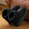 Botas de nieve para mujer de punto con puño, zapatos cortos de algodón cálidos forrados de felpa para invierno, suela gruesa, antideslizantes, envío directo disponible