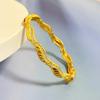 Joyería de Oro Aluvial Pulsera de Hebilla de Hoja Hueca de Oro de Arena Vietnamita Transfronteriza para Mujer Joyería de Oriente Medio al por Mayor