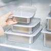 304 aço inoxidável fresco caixa de conservação de alimentos selada caixa de preparação de vegetais refrigerador alimentos frescos congelados caixa de armazenamento de grande capacidade