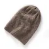 Macio e Pegajoso Caxemira Outono/Inverno 2026 Novo Chapéu Feminino de Camada Dupla Espessado Casual com Proteção de Orelha Slouchy Chapéu de Tricô Fashion