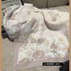 Bufanda de Cuello Versátil Casual y Artística Estilo Coreano, Pañuelo Cuadrado, Bufanda Decorativa, Chal con Patrón de Espiga de Terciopelo para Ropa de Abrigo