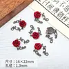 Serie Roja y Negra Guirnalda de Mariposa Rosa Colgante de Aleación Pulsera DIY Hecha a Mano Collar Colgante de Pulsera Accesorios de Joyería