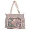 Nueva Bolsa Ita Transparente de Alto Valor Estético, Color Caramelo Fresco y Dulce, Estilo Japonés, Ligera, Gran Capacidad, Cruzada, para Niñas