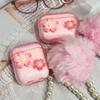 Aplicável à Apple airpods pro capa protetora 1/2 geração fone de ouvido sem fio caso pro2 geração glitter patch flor de pêssego