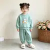 Nuevo Conjunto Dulce para Niños Estilo Coreano Niñas Celebridad de Internet Elegante Casual Deportivo Sudadera con Capucha Pantalones Deportivos Moda Conjunto de Dos Piezas