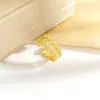 Anillo Ladrillo de Diseño Nicho de Alta Gama Lujo Accesible para Mujer Moda Europea y Americana Creativo Zirconia Chapado en Oro Anillo Abierto Ajustable