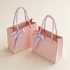 Ventas Directas de Fábrica Bolsas de Tote de Papel Kraft Grueso Bolsas de Compras para Ropa Regalo Bolsas de Papel de Empaque Rosa Al por Mayor