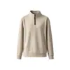 Sudadera de punto gofre para hombre, otoño e invierno, con media cremallera y manga larga, hecha de Lyocell, con cuello alto, forro polar para mayor calidez y diseñada como capa base o prenda interior para actividades al aire libre.
