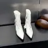 Botines de Cuero con Hebilla de Tacón Grueso Puntiagudos Estilo Retro Coreano para Mujer 2026 Otoño/Invierno Nuevos Botas de Pantalón Adelgazantes con Temperamento