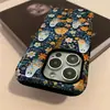 Pintura al óleo temática de Halloween con un patrón floral texturizado y fragmentado, diseño de fantasma, para funda de teléfono iPhone 17, funda de teléfono mate iPhone 16