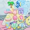 Ropa de baño para vacaciones en la playa para niñas, Chanclas, Accesorios de Resina, Funda de Teléfono Móvil de Verano, Pasador de Pelo, Taza de Agua, Decoraciones para Zapatos con Agujeros