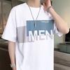 Camiseta de manga curta da marca na moda masculina verão 2022 nova camiseta casual solta camisa base no estilo coreano para todos os jogos