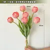 Adereços de Fotografia de Tulipas Artificiais Transfronteiriços, Decoração para Sala de Estar em Casa, Flores Artificiais de Tecido de Seda, Toque de Alta Qualidade, Flores Artificiais para Venda por Atacado