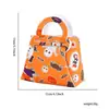 Bolsa de Dulces de Tela No Tejida Estéreo de Halloween Accesorios de Decoración para Fiestas de Halloween Infantiles Bolso con Estampado de Araña y Calabaza