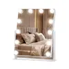 Espejo de Maquillaje Hollywood con LED y 12 Bombillas, Luz Tricolor Ajustable, Control Táctil y Espejo de Aumento 10x