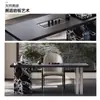 Mesa de Té Clásica Pizarra 2025 Mesa de Té para Sala de Estar Combinación de Mesa y Silla Mesa de Té Simple para Oficina Preparación de Té en Casa Mesa de Café Integrada