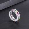 Pulseira Tesouro de Cores de Luxo Leve Transfronteiriça Pulseira Feminina Gradiente Dupla Face Micro-cravejada Diamante Flash Zircônia Brincos Anel de Tamanho Ajustável