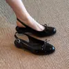 Primer Encuentro con las Sandalias Francesas de Estilo Hada con Lazo, Punta Cerrada y Tacón Grueso para Mujer, Adecuadas para Uso en Exteriores y para Viajar al Trabajo, con Correa Trasera