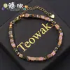 Pulseira de Contas Espaçadoras com Fecho Lagosta e Corrente de Extensão Pedra do Imperador Europeia e Americana Banhada a Ouro Pulseira Versátil para o Dia a Dia Direto do Fabricante
