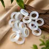 Anillo de ágata natural para accesorios de mano de jade Hanfu DIY, anillo liso de calcedonia helada de alta calidad, disponible para venta al por mayor