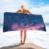 Toalla de playa de microfibra de terciopelo de doble cara absorbente de secado rápido con estampado, chal de protección solar para natación, venta al por mayor