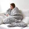 Manta de Tricô Grossa Feita à Mão Transfronteiriça, Manta de Tricô Outono e Inverno, Manta de Lã Personalizada, Manta de Fio Grosso para Aquecimento