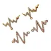 Pingente de Cobre Banhado a Ouro Zircônia Cor Duradoura Nota de Raio Acessórios para Pulseira Colar DIY Feito à Mão Materiais
