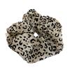 Moda Europea y Americana Nueva Malla Flocado Leopardo Anillo para el Cabello de Intestino Grande Accesorios para el Cabello Punto de Leopardo Bola de Cola de Caballo Cuerda para Atar el Cabello