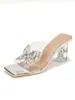 Sandalias Abiertas Cómodas de Nuevo Estilo para Verano, Zapatos Cerrados, Tacones de Aguja Stiletto Apuntados Florales con Pedrería Estilo Francés para Mujer