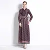 Tiro real en stock - Vestido estampado de moda europea y americana, Joker, posicionamiento adelgazante de cintura