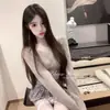 Lencería Sexy Puro Deseo Suéter Sexy Estilo Preppy Minifalda Plisada Traje de Tentación para Cita de Pareja para Mujer