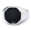 Al por mayor transfronterizo en stock, anillos de goma negros de moda personalizados para uso diario para hombres, accesorios de nicho de acero inoxidable minimalista de superficie lisa