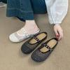 Chinelo que combina com tudo 2025 verão novo nicho rede de pesca rasteirinha strass oco moda praia sapatos romanos femininos