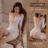 Vestido Feimu de un hombro de jacquard con malla rasgada 7429 Vestido de lencería sexy Tentación sexy Adulto 84/Caja