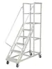 Escalera para Estantería de Almacén Carrito de Picking para Supermercado Vehículo de Acceso a Altura para Garaje Plataforma Móvil Desmontable Plegable de Doble Capa Escalera de Acceso a Altura