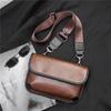Bolso Pequeño Estilo Coreano Versátil para Hombre y Mujer Nuevo Bolso Cuadrado Pequeño Cruzado Bolso de Hombro a la Moda Bolso de Pecho Crazy Horse pu Cartera Casual