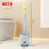 Nova Escova de Vaso Sanitário Desenho Animado Fofa Sem Furos Adicionada com Líquido com Cesta Drenante Ventosa Cabo Longo Escova de Vaso Sanitário com Base