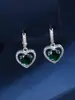 Moda europea y americana, llenos de diamantes, aretes de circonita cúbica en forma de corazón, aretes de lujo y alta gama para mujer, aretes más vendidos transfronterizos