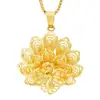 Colgante de Flor de Pavo Real Chapado en Oro Vietnamita para Mujer, Color Duradero, Joyería de Imitación de Latón Estilo Chino, Artículo Popular de Venta al por Mayor