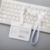 Youhe 6075/6076 Juego de identificación, tarjeta transparente doble, cordón para identificación, tarjeta de trabajo, cordón para identificación, cordón para colgar, impresión