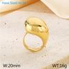 Anillo de moda francés, europeo y americano de alta calidad con microdiamantes y apertura en forma de gota de agua, de acero de titanio y oro de 18 quilates.