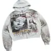 Otoño Invierno Transfronterizo Nuevo Europeo y Americano Cremallera Perforación en Caliente Estampado Retro High Street Sudadera con Capucha Cárdigan Hombres y Mujeres Venta al por Mayor