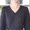 Vestido de Dos Piezas Elegante de Primavera y Otoño para Mamás de Mediana Edad con Cintura Ceñida y Diseño de Cuello en V para Mujeres de Mediana Edad y Mayores