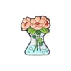 Broche de Planta em Vaso Desenho Animado Emblema de Metal Planta Verde Planta Cacto Decoração Bolsa Roupa Pingente