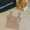 Nueva camisola dulce y sexy de algodón puro ajustada con espalda bonita, top blanco de verano para mujer para llevar solo o debajo con copas en el pecho