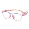 Marco Cuadrado de Moda Marco de Gafas para Niños Dos Tonos Tr Silicona Anti-Azul Gafas Ópticas Casual Fábrica Stock al por Mayor