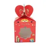 Caja de Manzana al por Mayor Caja de Fruta Navideña Caja de Regalo Estilo Lazo Plegable para Amigos Empaque Navideño Caja de Regalo de Manzana
