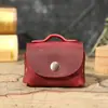 Bolsa para llaves con solapa de piel de vaca de primera capa europea y americana, estilo retro para monedas y cambio, bolsa para audífonos, bolsa para guardar cables de datos, bolsa pequeña para guardar juguetes